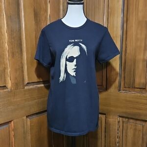 Tom Petty Graphic Tshirt Tee Shadow Image Sunglasses Black Beige Unisex Sz S